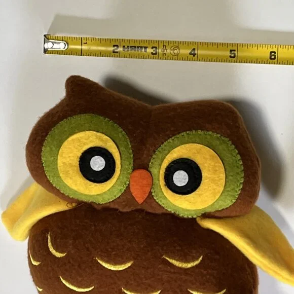 Set Of 3 Felt Pellet Body Owl Shelf Sitters Fall Mantle Decor Long Legs Wings - Picture 9 of 9